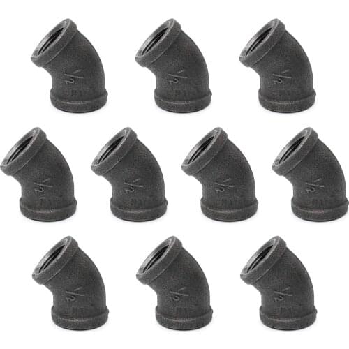 1/2" 3/4" 1" Elbow Thread Female Key Cast Iron Pipe Fittings 45 Degree Elbow Pipe Elbow Fittings For Furniture Decoration Key