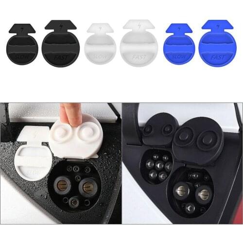 1 Pair Charging Port Waterproof Cover For Tesla Model 3 Model Y Silicone Dust Cover Modification Accessories