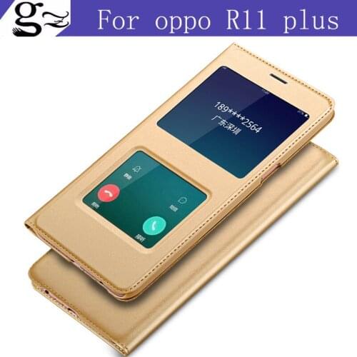 100% original imitation leather open window 6.0 inches For OPPO R 11 plus flip cover soft case For OPPO R11 plus