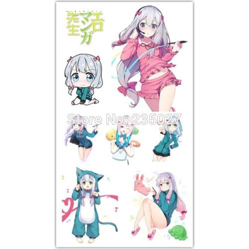 100 pcs/lot Anime Eromanga Sensei Tattoo Stickers Tattoos Paper For Kids Body Arm Anime Sticker