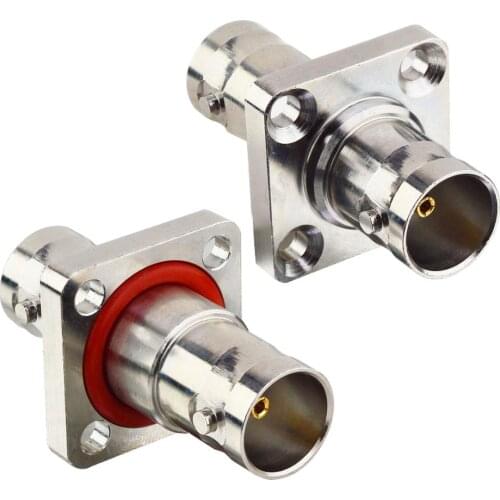 2 Pcs BNC Bulkhead Flange Waterproof Connector Female to Female Coupler Panel Mount RF Coax Adapter for CCTV Security Camera