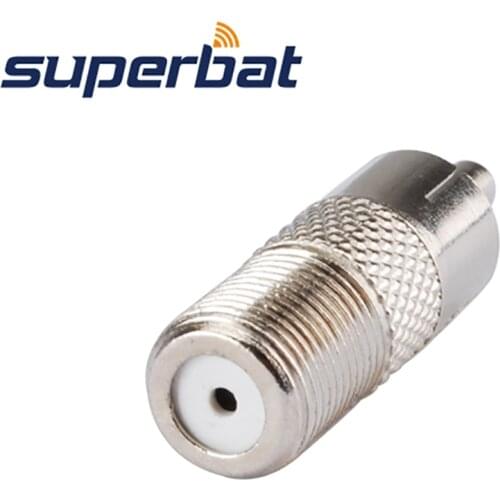 Superbat F to RCA Adapter Satellite CATV Networks Mobile Antenna Adapter F Jack to RCA Plug Straight Connector 5PCS
