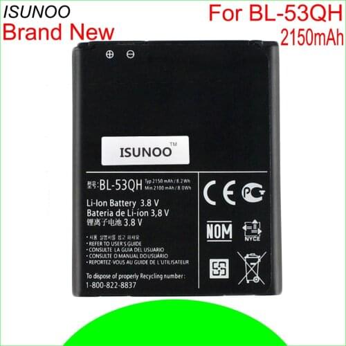 ISUNOO 2150mAh BL-53QH BATTERY for LG Optimus L9 P769 P760 P765 P768 Optimus 4G EAC61898401 HD P880 LTE 2 II Spectrum 2 VS930