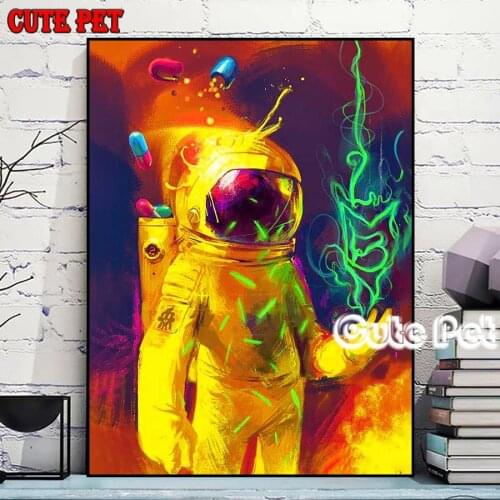 100% Full Round Drill Dream space pilot 5D DIY Diamond Painting Embroidery Rhinestone pictures Pasted Cross Stitch Home Decor