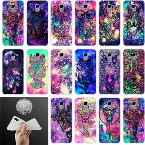 Phone case Cover Space Giraffe Wolf owl Pattern FOR Samsung Galaxy J6 J4 J8 J7 2018 Plus J3 J5 J7 Prime Pro 2017 2016 Casse