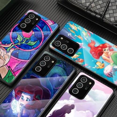 Tempered Glass Cover The Little Mermaid For Samsung Galaxy S20 FE S10e S10 S9 S8 Ultra Plus Lite Plus 5G Phone Case