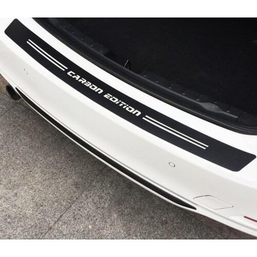 Carbon Fiber Color Vinyl Decal Car Trunk Bumper Trim Rear Guard Plate Sticker For BMW 1 2 3 4 5 6 7 Series X1 X3 X4 X5 X6