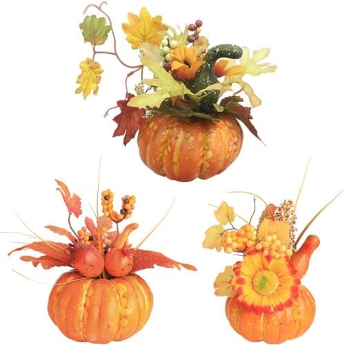 Halloween Artificial Pumpkins Wheat ears Pomegranate Harvest Fake Outdoor Dinner Home Thanksgiving Party Table Christmas Wedding