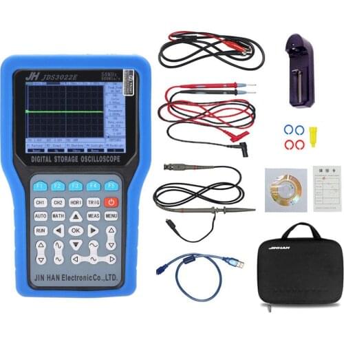 JDS3022E Handheld 2CH Digital Storage Oscilloscope Kit 50MHz 500MSa/S /20M Signal Generator /Serial Port/Recorder Tools