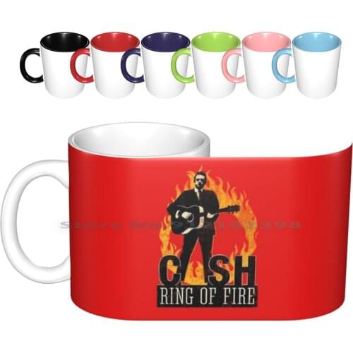 Johnny Cash Ceramic Mugs Coffee Cups Milk Tea Mug Johnny Cash Ring Of Fire Country Music Man In Black Classic Country Creative