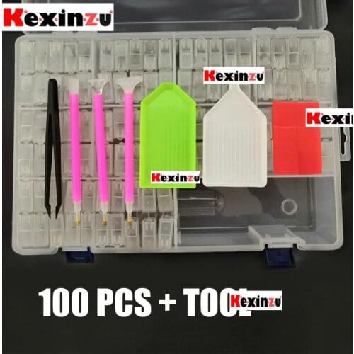 Kexinzu 42/64/84/100/124 PCS Diamond Painting Cross Stitch Tools Beads Container Embroidery Storage Accessory Mosaic Box