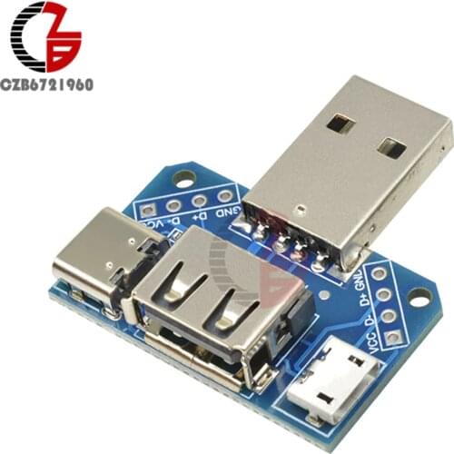 5V USB Head Switchboard USB Male to Female to Type-c to Micro USB to 2.54mm 4P USB Converter Adapter Connector Module XY-USB4