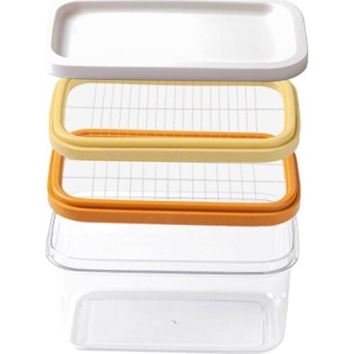 Butter Dish Box Holder Fridge Storage Lid Cutter Plastic Butter Dishes with Lids