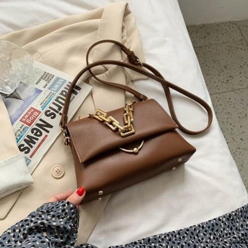 Chain Design Womens Small PU Leather Flap Crossbody Bags Sale Ladies Yellow Shoulder Handbags 2021 Female Luxury Famous Brand