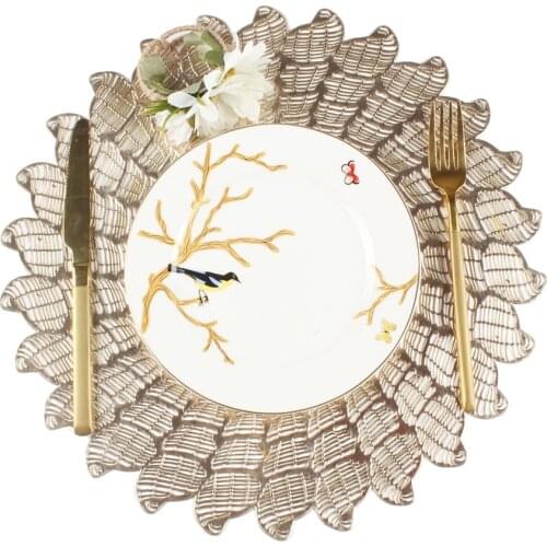 Placemat Multipurpose Decorative PVC Table Mat Heat Insulation Pad Photography PropsTable Decoration Accessories Golden/Silver