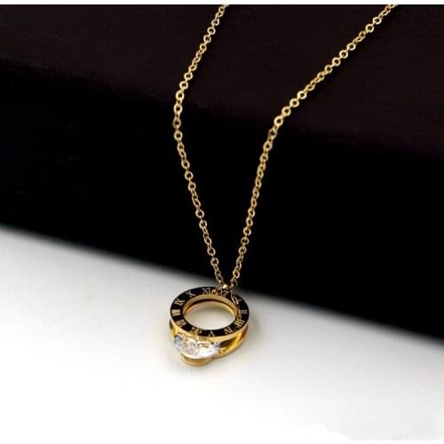 Fashion Women Necklace Stainless Steel Necklaces With Roman Numeral Luxury Women Wedding Jewelry Collars N100