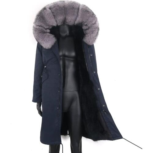 2021 Winter Jacket Men Real Fox Fur Coat X-long Waterproof Parka 7XL Natural Fox Fur Collar Hood Big Fur Outerwear Detachable