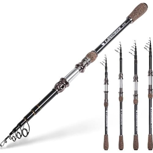 NEW 1.8M -2.7M Carbon Fiber Fishing Rod Travel Super Short Pocket Portable Spinning Telescopic Fishing Pole Tackle