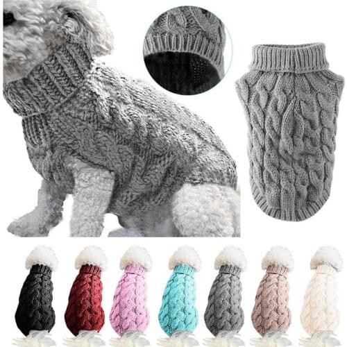 Warm Knitted Dog Clothes Winter Pet Jumper Sweater For Small Medium Large Dogs Chihuahua Puppy Outfit Vest Pet Coat Clothing