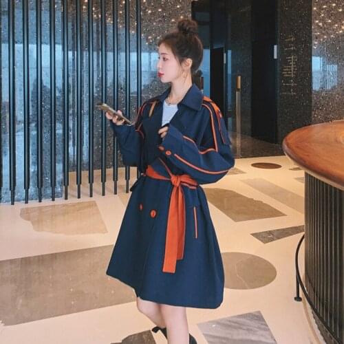 Single Breasted Back Short Windbreaker Women New Loose Spring Autumn Trench Coat Double Breasted Casual Female Trench Jacket2021