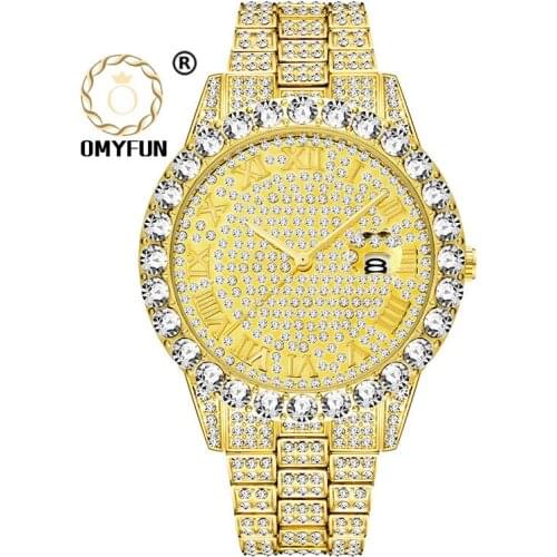 OMYFUN Mens Gold Watch