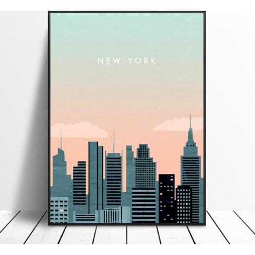 New York Canvas Travel Poster Prints Home Wall Art Decor Painting