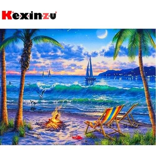Full 5d Square/Round Diamond Painting-Beach campfire-Diamond Embroidery kit Cross Stitch Mosaic Full Picture Rhinestone Decor Y