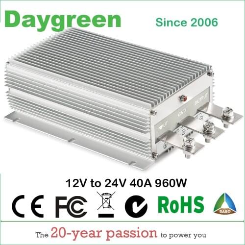 12V TO 24V 40A STEP UP DC DC CONVERTER 40 AMP 1000Watt 12VDC TO 24VDC 40AMP Daygreen CE RoHS