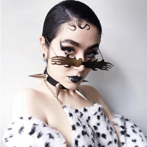 2020 Flame Sunglasses Women Cool One-Piece Color Catwalk Ins Wind Decorative Nightclub Sunglasses Men Cross-Border Hot Selling