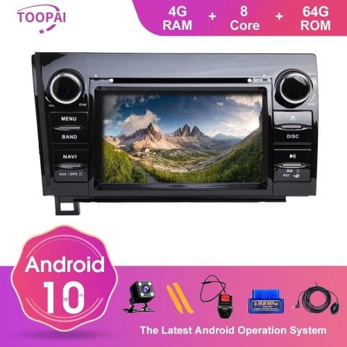TOOPAI Android 10 For Toyota Tundra Sequoia 2007-2013 Auto Radio Stereo DVD SWC IPS 7" GPS Navigation Car Multimedia Player New