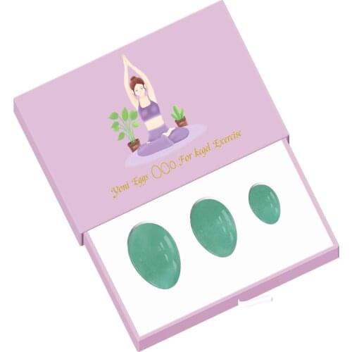 Undrilled Yoni Egg 3 Sizes Jade Eggs for Kegel Exercise Vaginal Muscles Tightening Natural Aventurine Healing Stone Massage Ball