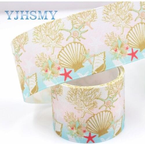 YJHSMY G-18716-625,10 yards 38 mm Cartoon Ribbons Thermal transfer Printed grosgrain Wedding Accessories DIY handmade material