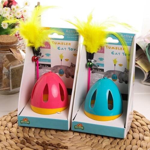 Cats Feather Play Fun Toys Tumbler Kitten Supplies