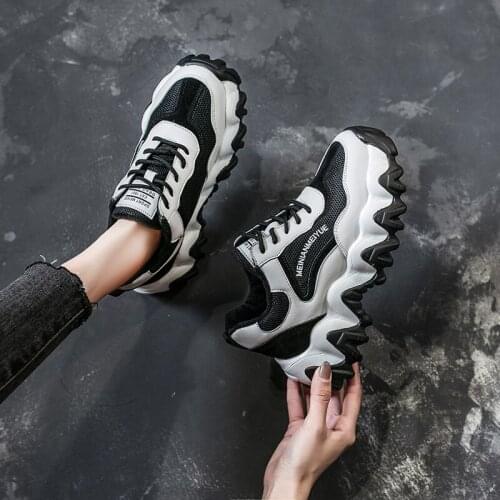 Winter Fashion New Womens Increase Shoes Ladies Casual Mesh Breathable Sneakers Shoes Thick Bottom Non-slip Winter Shoes U13-82
