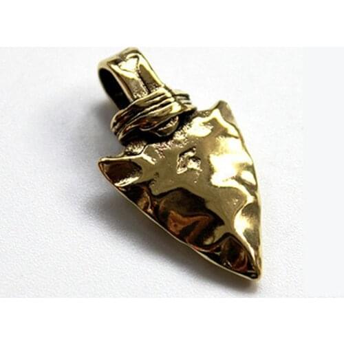 1PC Brass Indian Arrow Knife Beads Lanyard Pendant Key Chain Key Ring Umbrella Rope DIY Decorative Accessories Pendant EDC Tool