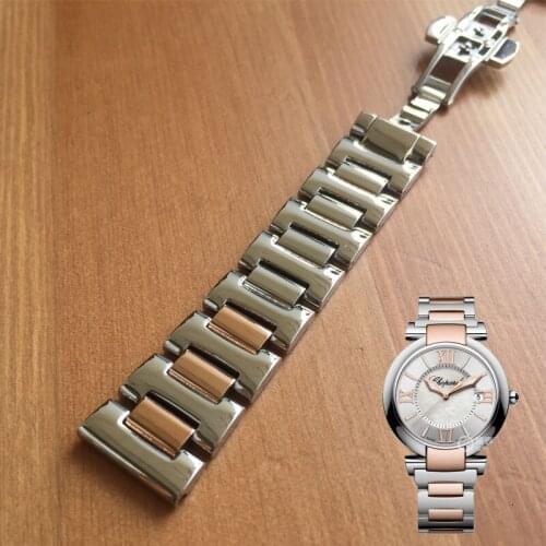 18mm steel half rose gold watch band strap belt bracelet for Chopard IMPERIALE 36mm watch 388532-3003 388532-6004 parts tools