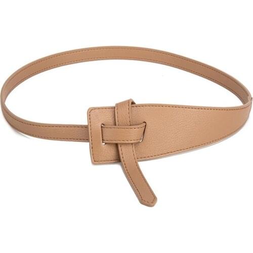 2021 New Spring Summer PU Leather Women Belt Stitch Personality Long Wide Belt Women Fashion All-match Dress Belt d88