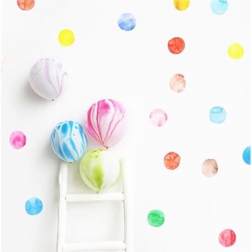 29pcs=1set Children Room 6cm Dot Watercolor Wall Sticker Color Circle Wall Decal Cute Art Stickers For Kids Bedroom Gift