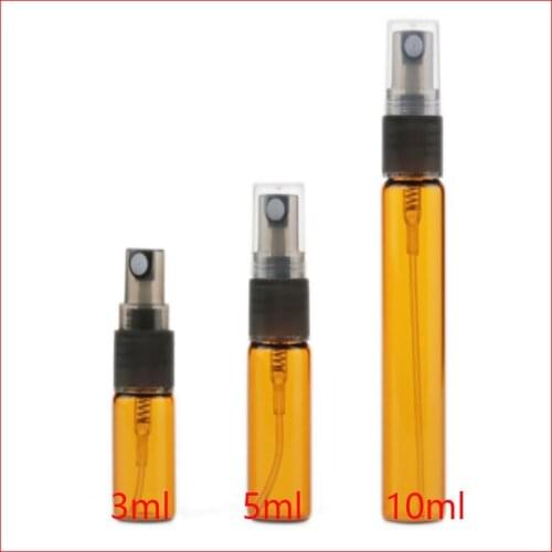 3/5/10ml Refillable Portable Perfume Glass Bottle Travel Empty Spray Atomizer Cosmetic Packaging Container 300pcs/lot