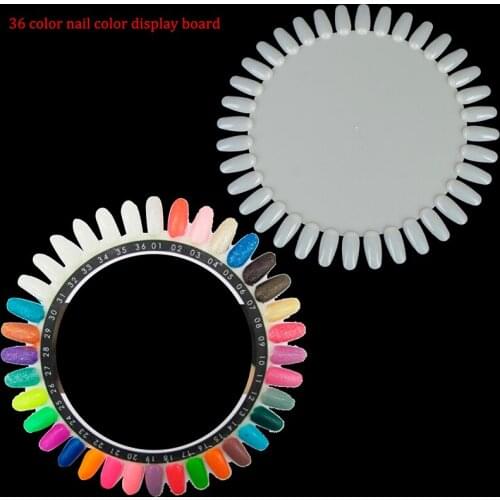 36 Colors Round Nail Polish Gel Color Palette Chart Display Art Tip Fake Palette Large Size Manicure Tools