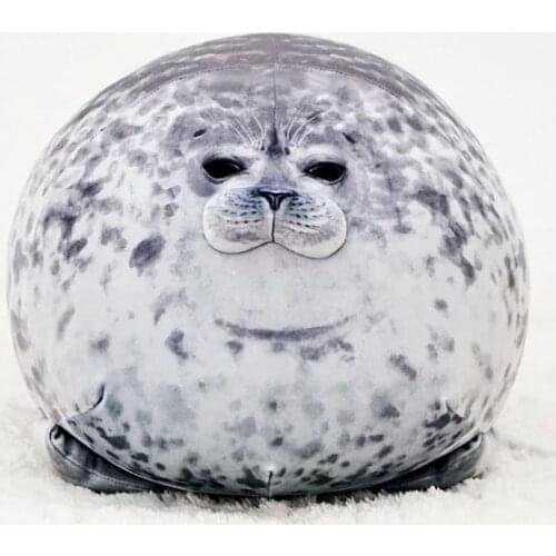 40-80cm Angry Blob Seal Pillow Chubby 3D Novelty Sea Lion Doll Plush Stuffed Toy Baby Sleeping Throw Pillow Gifts for Kids Girls
