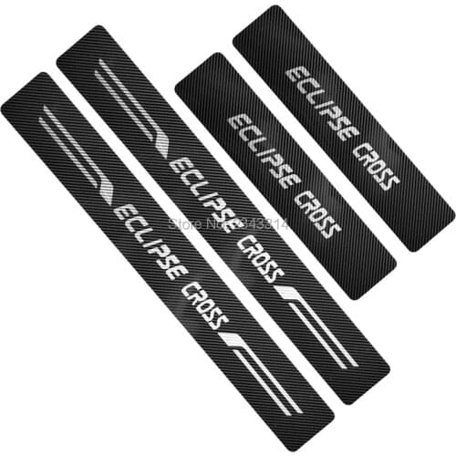 For 2018 2019 2020 Mitsubishi Eclipse Cross Carbon Door Sill Scuff Plate Kick Pedal Protector Trim Cover Car Styling Accessories