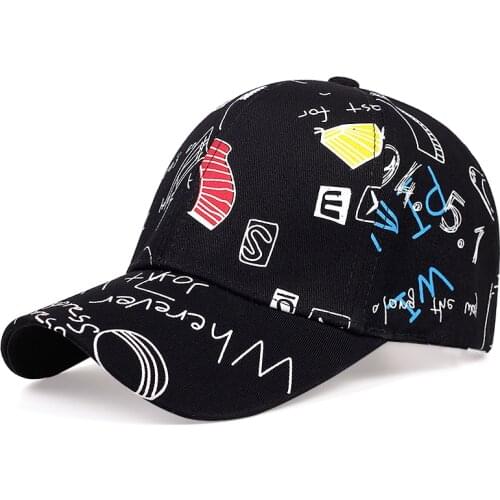 New letters graffiti printing baseball cap fashion adjustable outdoor cotton dad hat couple universal wild hats sport casual cap