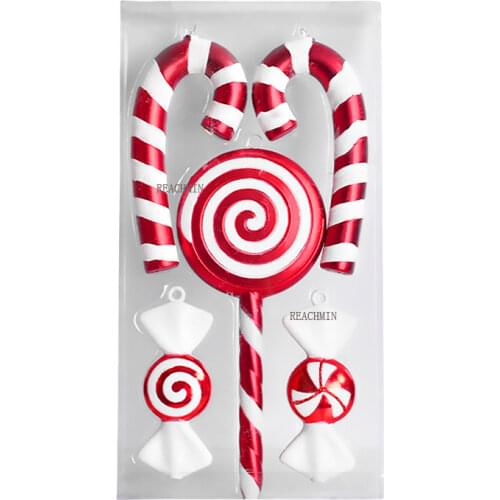 Large Christmas decorations red and white candy lollipop small stick combination decoration home decoration party decoration