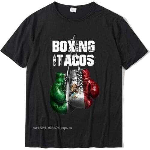 Boxing And Tacos Funny Mexico T-Shirt Oversized Men Tshirts Cotton Tops Tees Casual Camisas Hombre Fast Ship