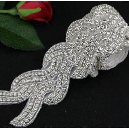 1 Yard Crystal Trim, Rhinestone Trimming, Rhinestone Applique, Bridal Applique, Sash Applique,diy Headband, Bouquet Handle