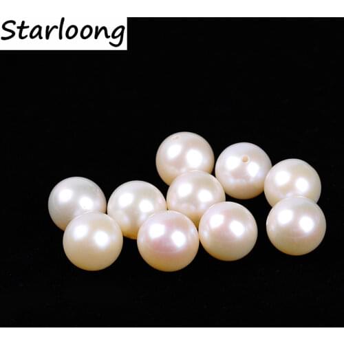 1pc AAA excellent quality 8mm round natural freshwater pearl beads one hole jewelry making DIY for necklace bracelet earrings