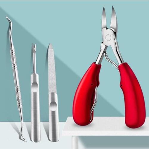 Toe Nail Clippers Remove Dead Skin Nail Correction Nippers Ingrown Toenail Cuticle Scissor Edge Cutter Thick Pedicure Care Tool