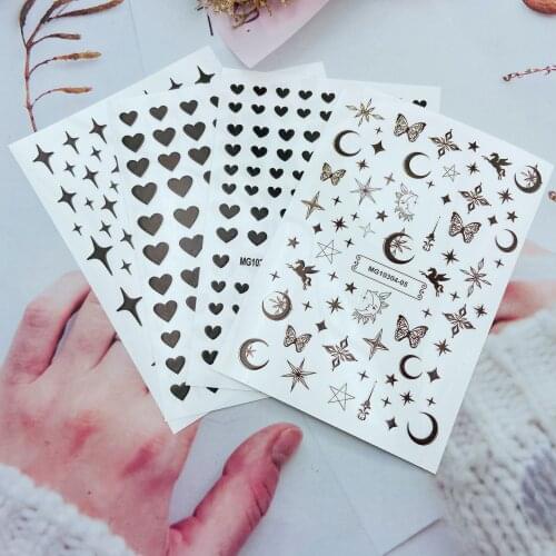 Fashion New Items 3d DIY Japanese Style Nail Stickers Stars& Moon Fingernail Decals Light Traceless Manicure for Women Girls