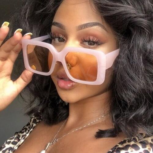 Fashion Pink Women Sunglasses 2020 Luxury Designer Rectangle Square Female Shades Plastic Frame Men Sunnies UV400